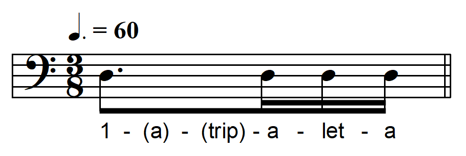 rhythmic dictation compound meter one beat example 12